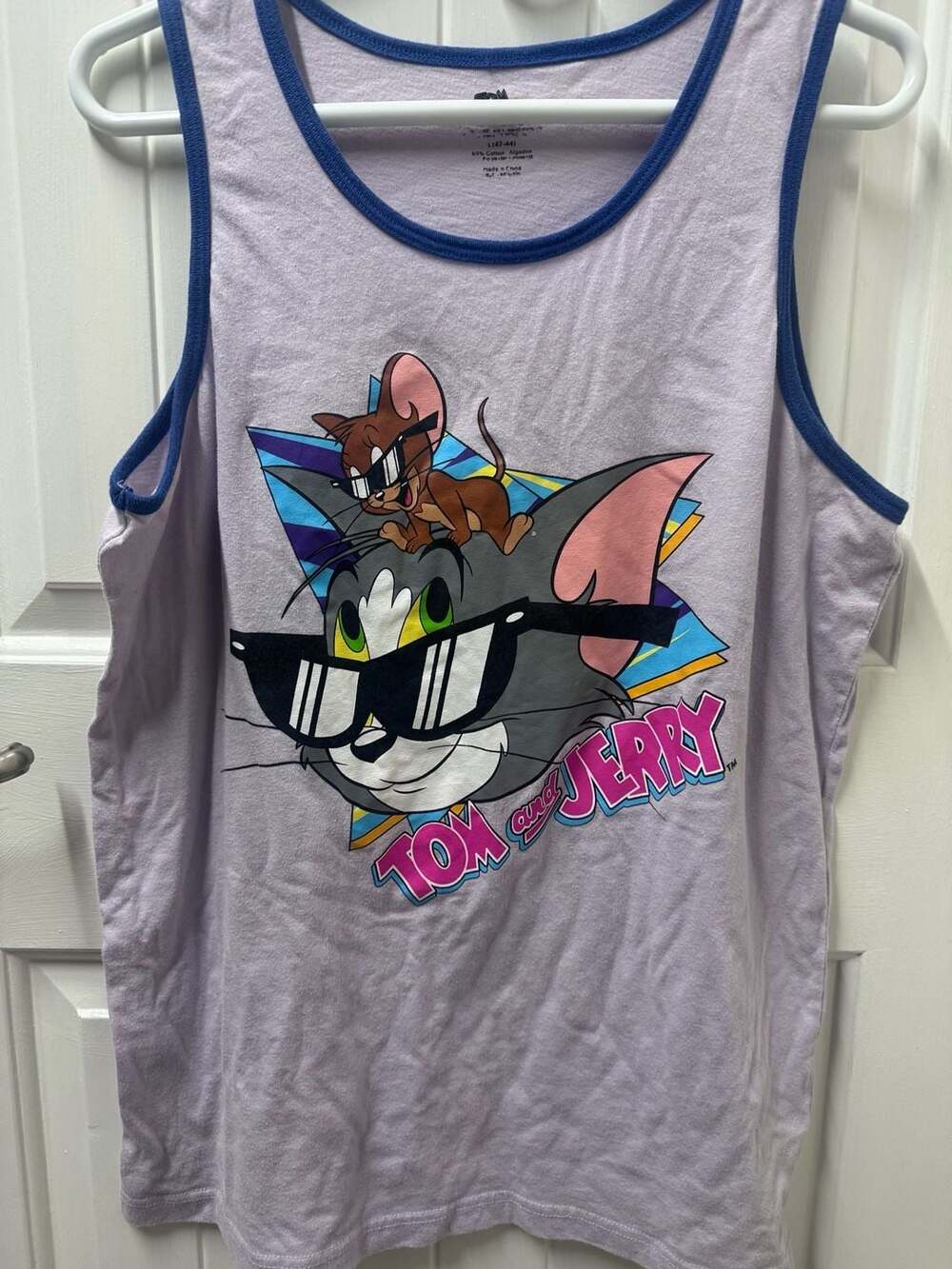 Tom and Jerry Graphic Ringer Tank Top Men's Size Large
